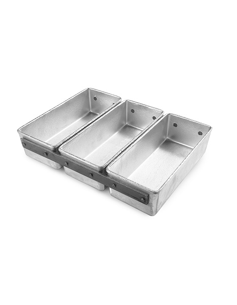 Форма для выпечки хлеба 20,5*9,2 см. h=6 см. алюм. литая 3х -секционная /1/ АКЦИЯ