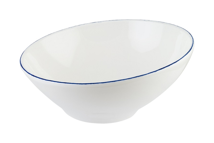 Соусник  60 мл. d=80 мм. h=30/46 мм. скошенный край Ретро синий край, форма Ванто Bonna/1/24/3456/