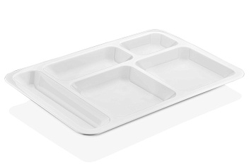 Поднос 400*280 мм. с 5 отделениями, 300 гр., поликарбонат GP /1/25/
