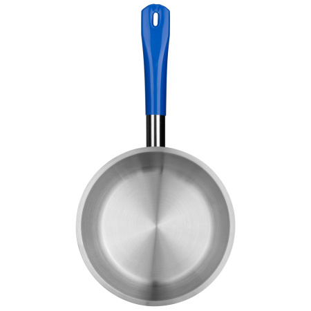 Сковорода d=20 см. h=4 см. 1,0 л. нерж. (индукция) синяя ручка винил. MGsteel /1/ АКЦИЯ