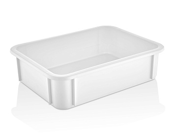 Контейнер для теста 300*400*100 мм. (-20/+70℃) прямой, сплошной, мороз-кий, белый полиэт.(крышка 76806) GP /1/12/