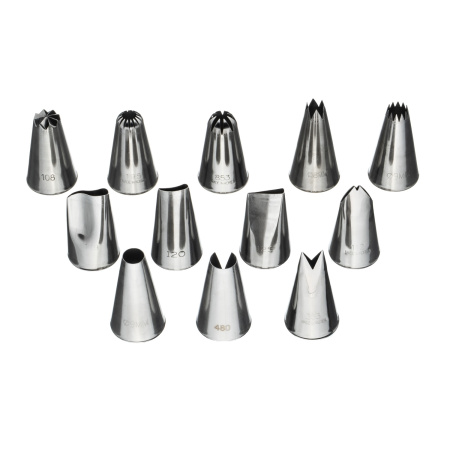 Набор кондитерских насадок 12 шт нерж. для декора тортов, пирожных и других конд. изделий /1/ АКЦИЯ