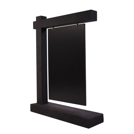 Табличка 170*220 мм. А6 меловая двусторонняя висячая, на дерев. подставке черная /1/