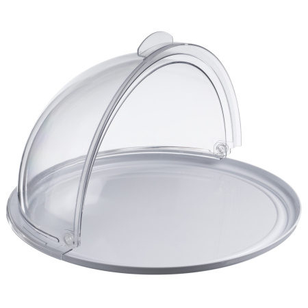 Поднос сервировочный d=38,5 см. поликарбонат, белый, с крышкой Roll-Top GP /1/