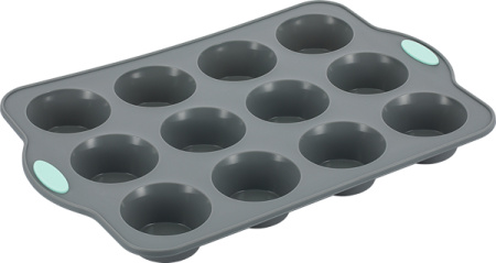 Форма для выпечки кексов 34*22,5 см. 12 ячеек d=60 мм. силикон /1/