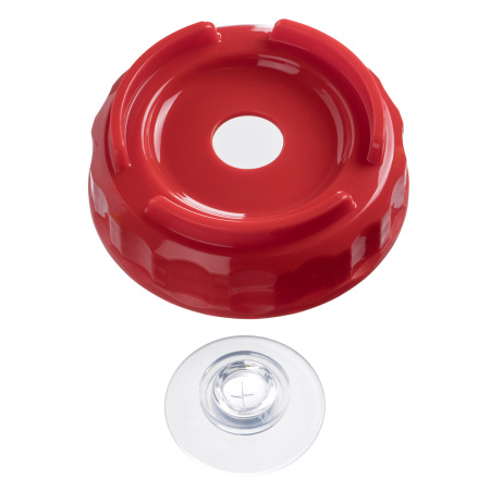 Емкость для соуса  750 мл. d=70 мм. h=237 мм. с 2 крышками, с силик. носик. широкая прозрачная, крышки красные GP /1/96/ ВДОХНОВЕНИЕ