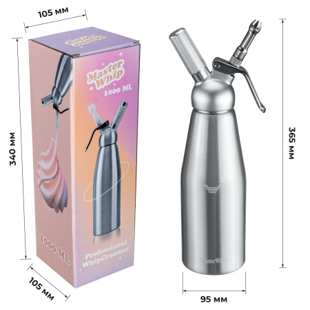 Сифон (кремер) для взбивания сливок 1,0 л. алюм./пластик MasterWhip /1/252/