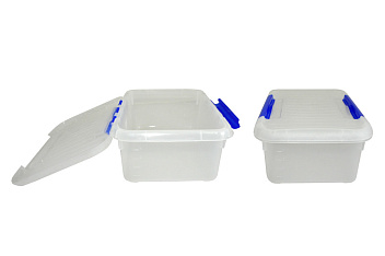 Контейнер для продуктов прямоуг.  6,0 л. 30*23*12 см. с синим зажимом MGprof /1/30/
